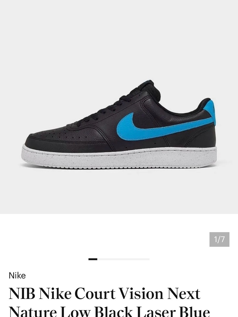 Nike Court Vision Low - Black with Bright Blue Swoosh